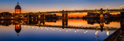 Panoramique du Pont Saint-Pierre de Toulouse, Garonne et dôme de La Grave - Frédéric Roustit